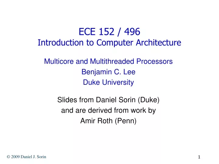 ece 152 496 introduction to computer architecture