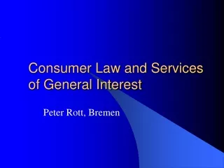Consumer Law and Services of General Interest