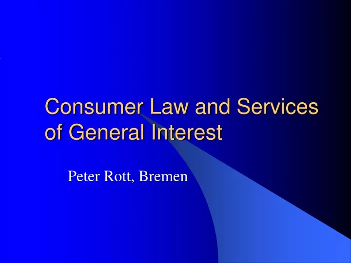 consumer law and services of general interest
