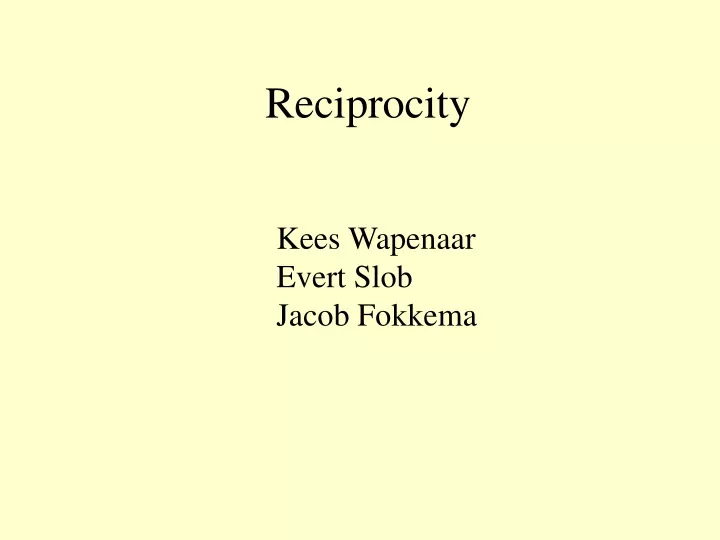 reciprocity