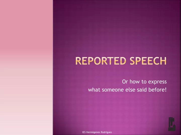 reported speech