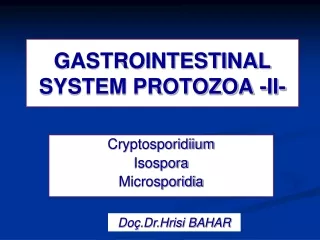 GASTROINTESTINAL SYSTEM PROTOZOA -II-