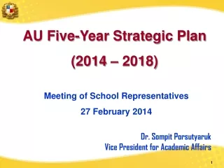 AU Five-Year Strategic Plan (2014 – 2018)