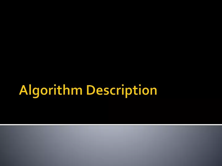 algorithm description