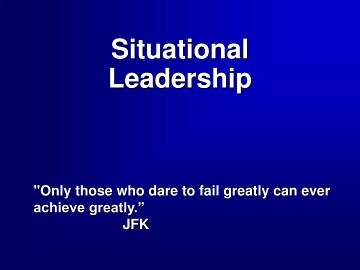 situational leadership