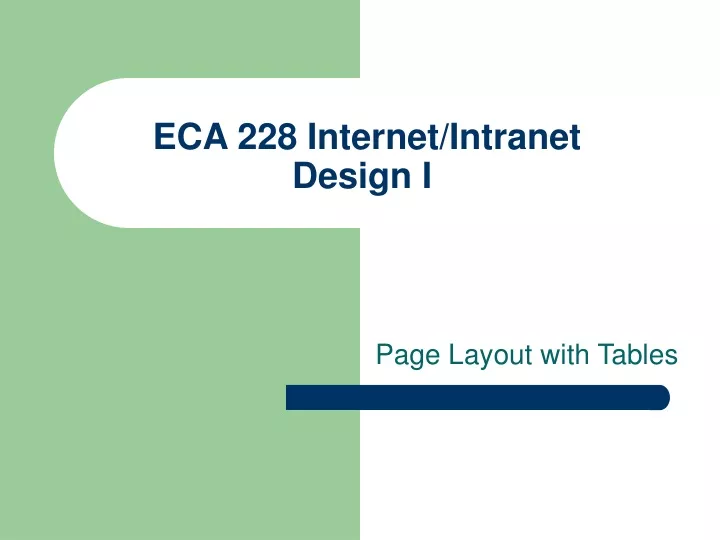 eca 228 internet intranet design i