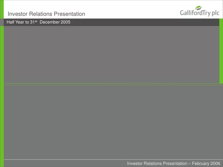 investor relations presentation