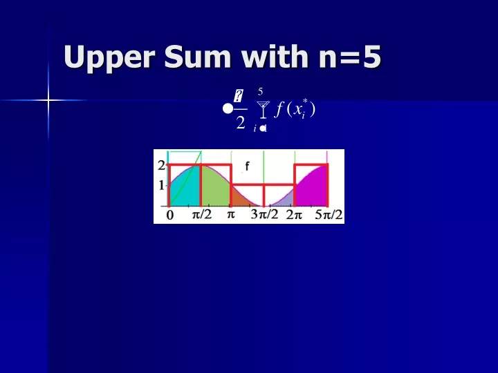 upper sum with n 5