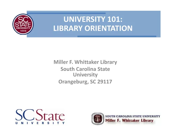 miller f whittaker library south carolina state university orangeburg sc 29117
