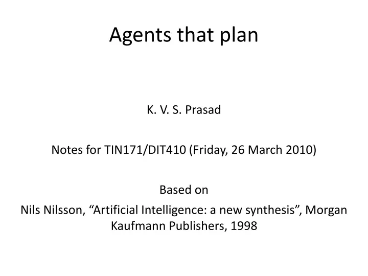 agents that plan