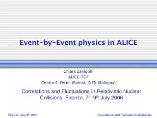 Event-by-Event physics in ALICE