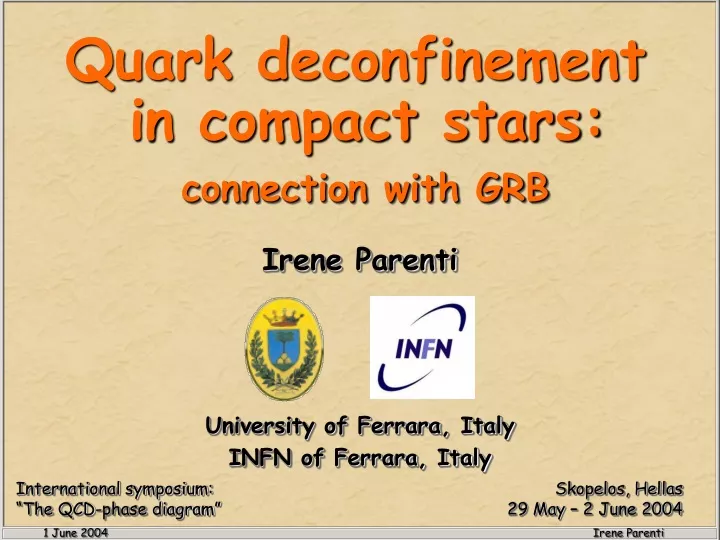 quark deconfinement in compact stars
