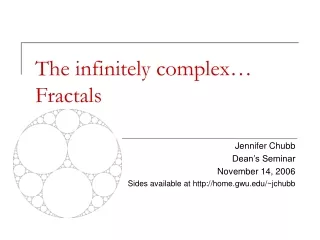 The infinitely complex…  Fractals