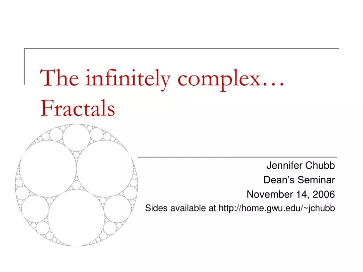 the infinitely complex fractals