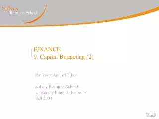 FINANCE 9. Capital Budgeting (2)