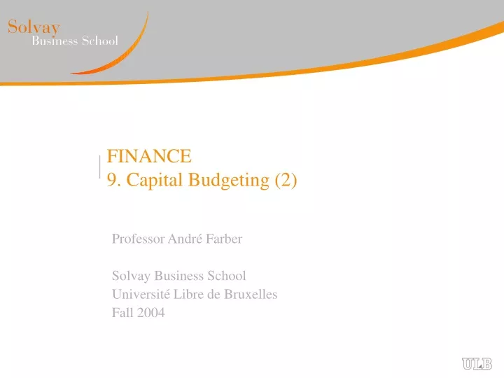 finance 9 capital budgeting 2