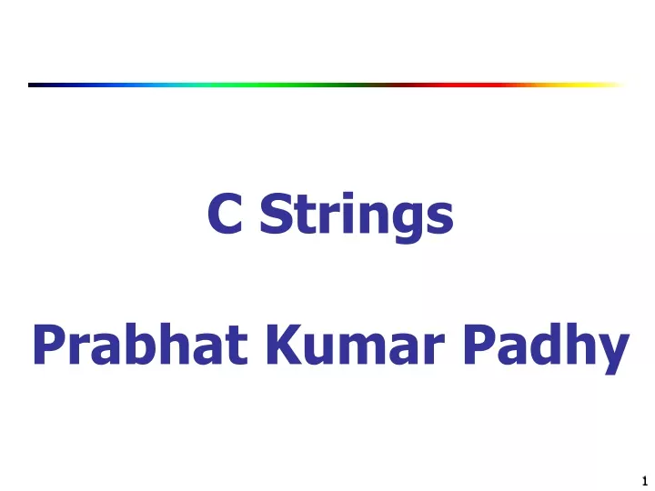 c strings prabhat kumar padhy