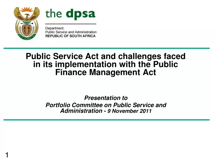 public service act and challenges faced