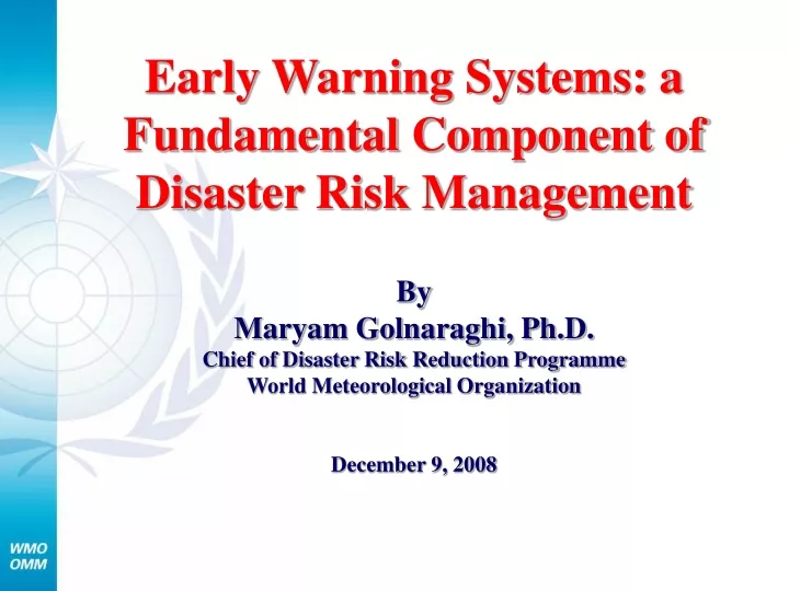 early warning systems a fundamental component