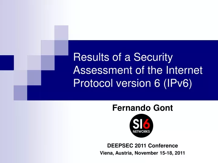 results of a security assessment of the internet protocol version 6 ipv6