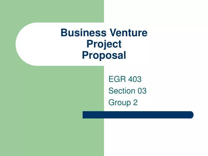 business venture project proposal