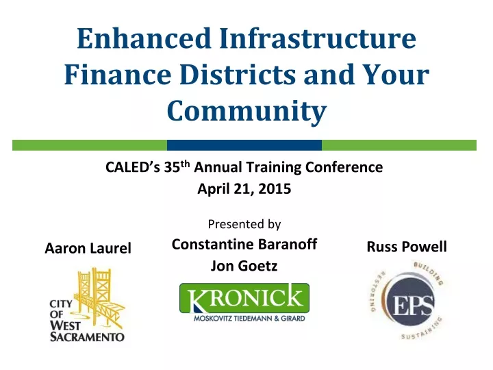 enhanced infrastructure finance districts and your community