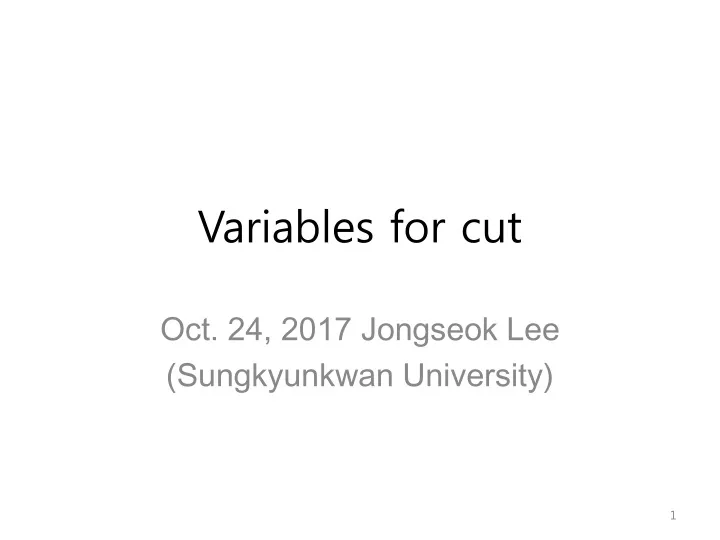 variables for cut