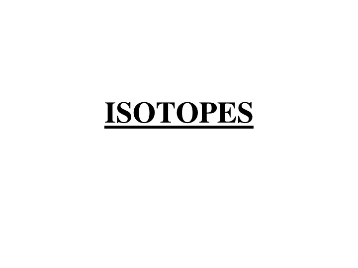 isotopes