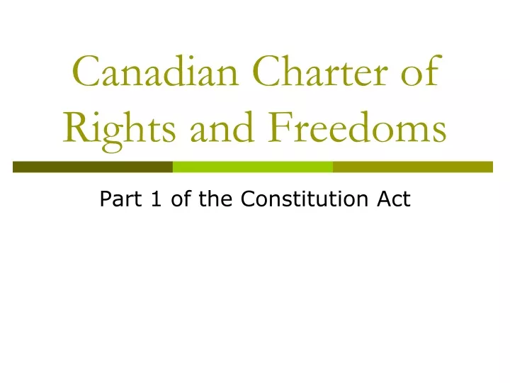Ppt Canadian Charter Of Rights And Freedoms Powerpoint Presentation Free Download Id 9712721