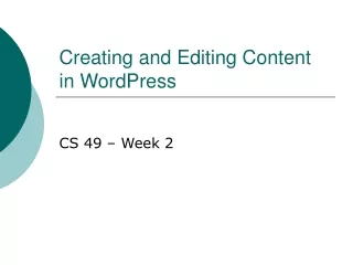 Creating and Editing Content in WordPress