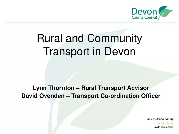 rural and community transport in devon