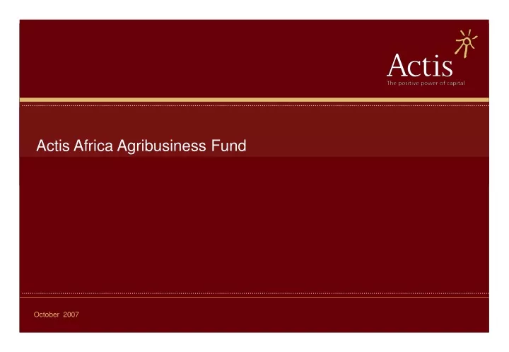 actis africa agribusiness fund