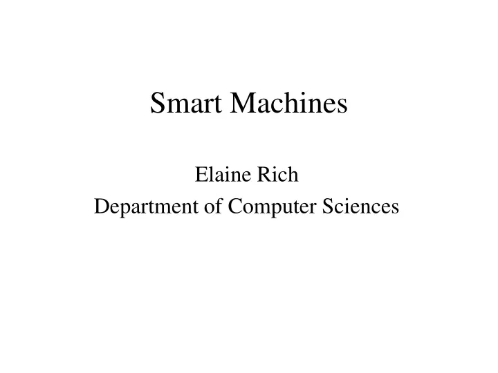 smart machines