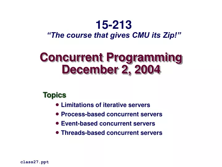 concurrent programming december 2 2004