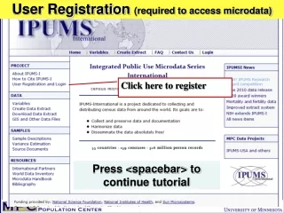 User Registration  (required to access microdata)