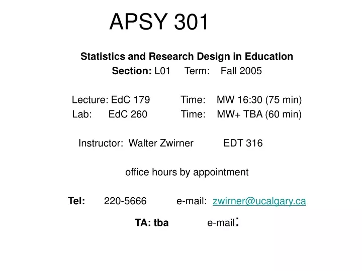 apsy 301