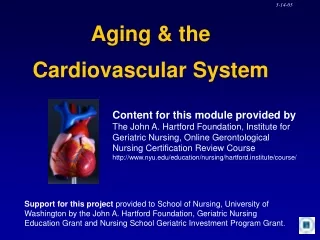 Aging &amp; the Cardiovascular System