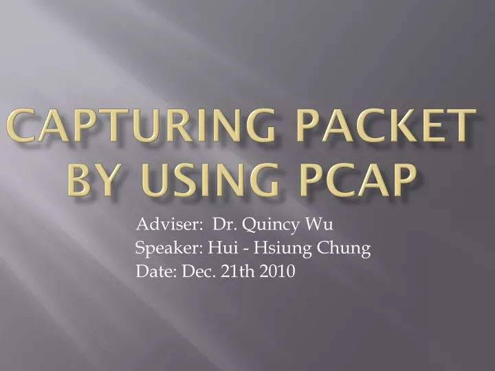 capturing packet by using pcap