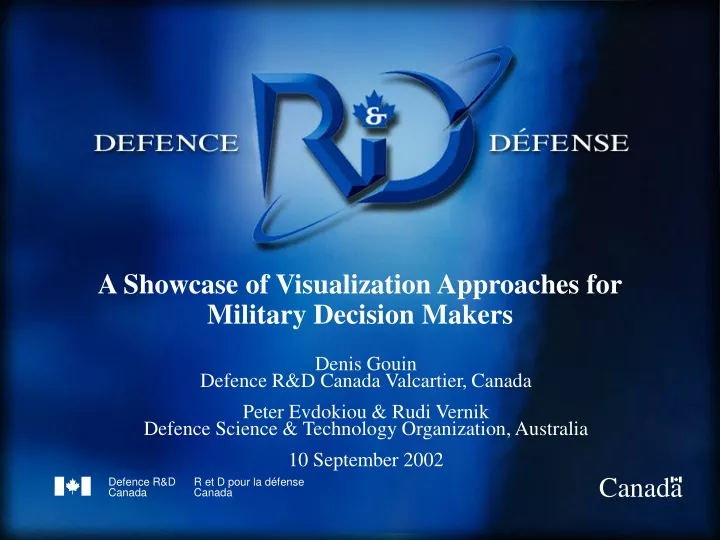 a showcase of visualization approaches for military decision makers