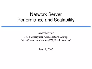 Network Server Performance and Scalability