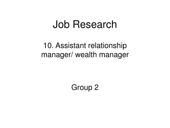 job research