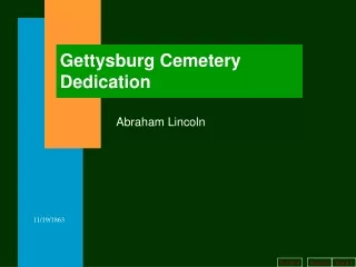 Gettysburg Cemetery Dedication