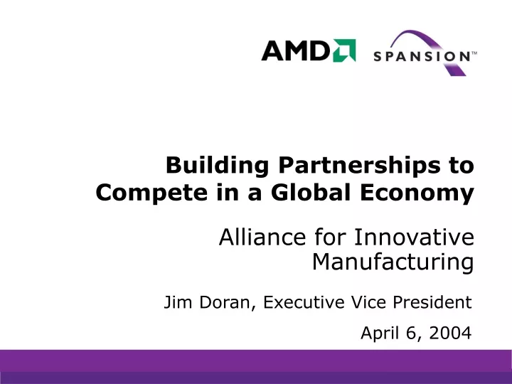 building partnerships to compete in a global economy