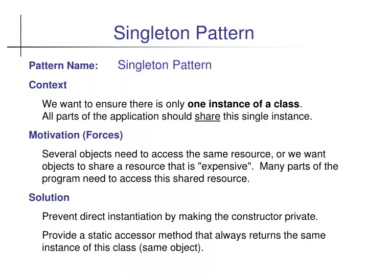 singleton pattern