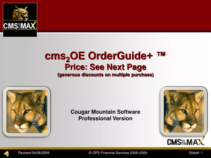 cms 2 oe orderguide price see next page generous