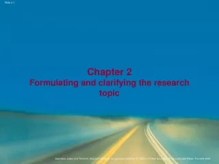 Chapter 2 Formulating and clarifying the research topic
