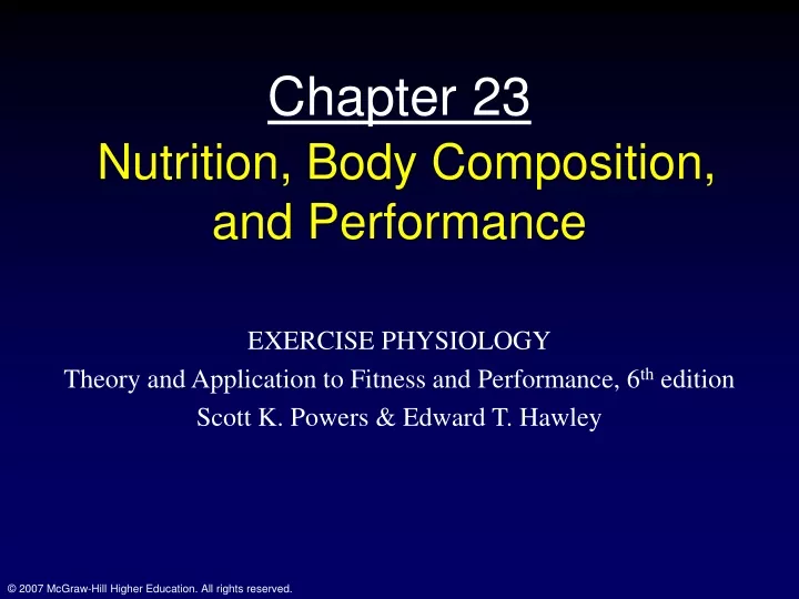 chapter 23 nutrition body composition and performance