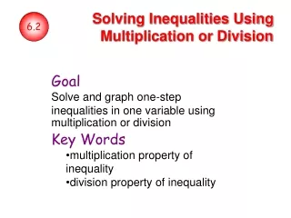 Solving Inequalities Using Multiplication or Division
