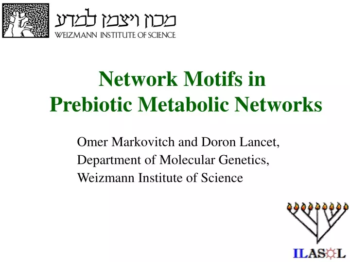 network motifs in prebiotic metabolic networks