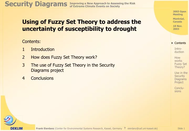 using of fuzzy set theory to address